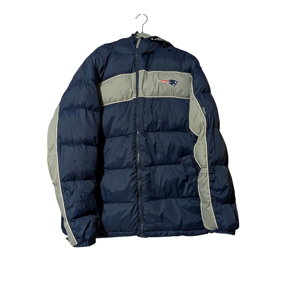 NFL New England Patriots XL Men Puffer Down Zip Off Hooded Jacket